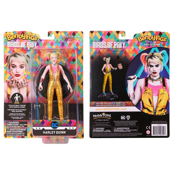 Figurine malléable Harley Quinn de 19cm en pose dynamique sur fond blanc