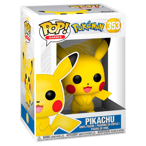 Figurine Funko POP Pikachu exclusive Pokémon vue de face dans sa boîte vitrine transparente