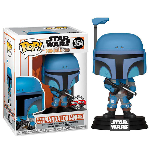 Figurine Funko POP Mandalorian Death Watch Two Stripes en vinyle de 9 cm dans sa boîte vitrine transparente