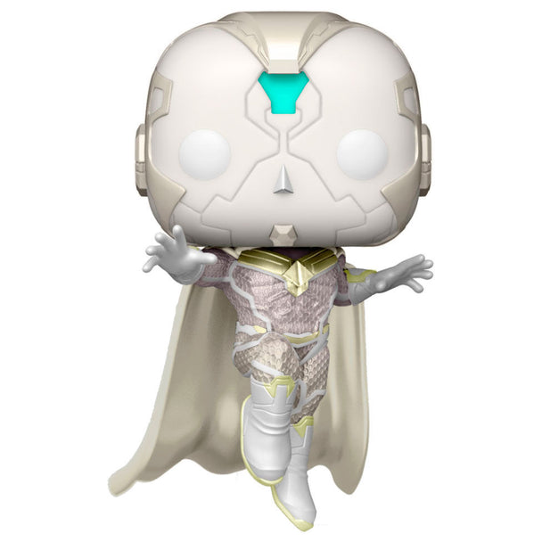 Vue rapprochée de la figurine Funko POP The Vision avec détails précis et couleurs vives