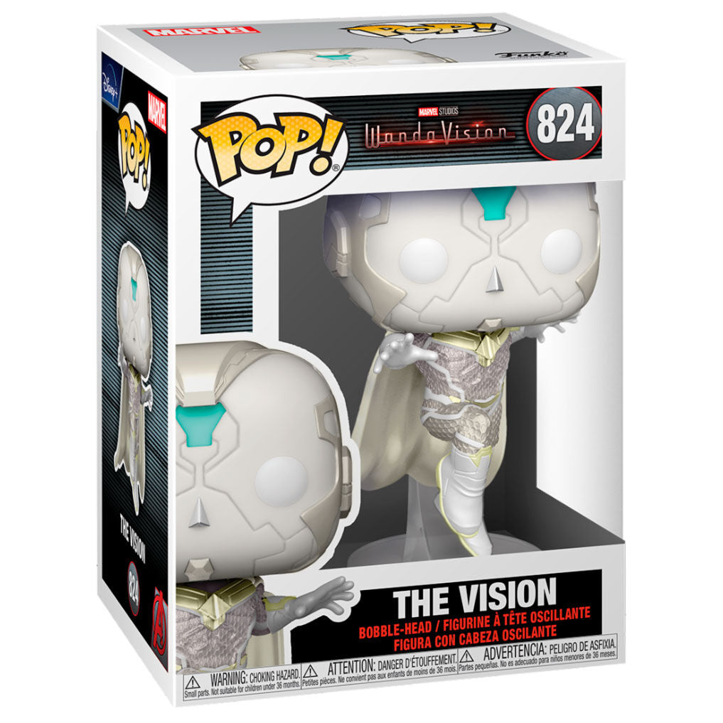 Boîte vitrine transparente contenant la figurine Funko POP WandaVision The Vision Marvel