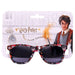 Lunettes de soleil Harry Potter posées sur fond blanc montrant les dimensions précises