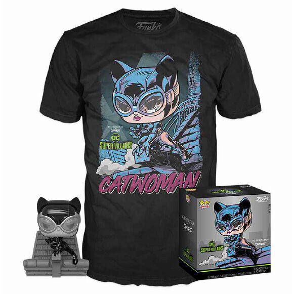 Set exclusif FUNKO POP Catwoman DC par Jim Lee avec T-shirt taille américaine, édition spéciale.