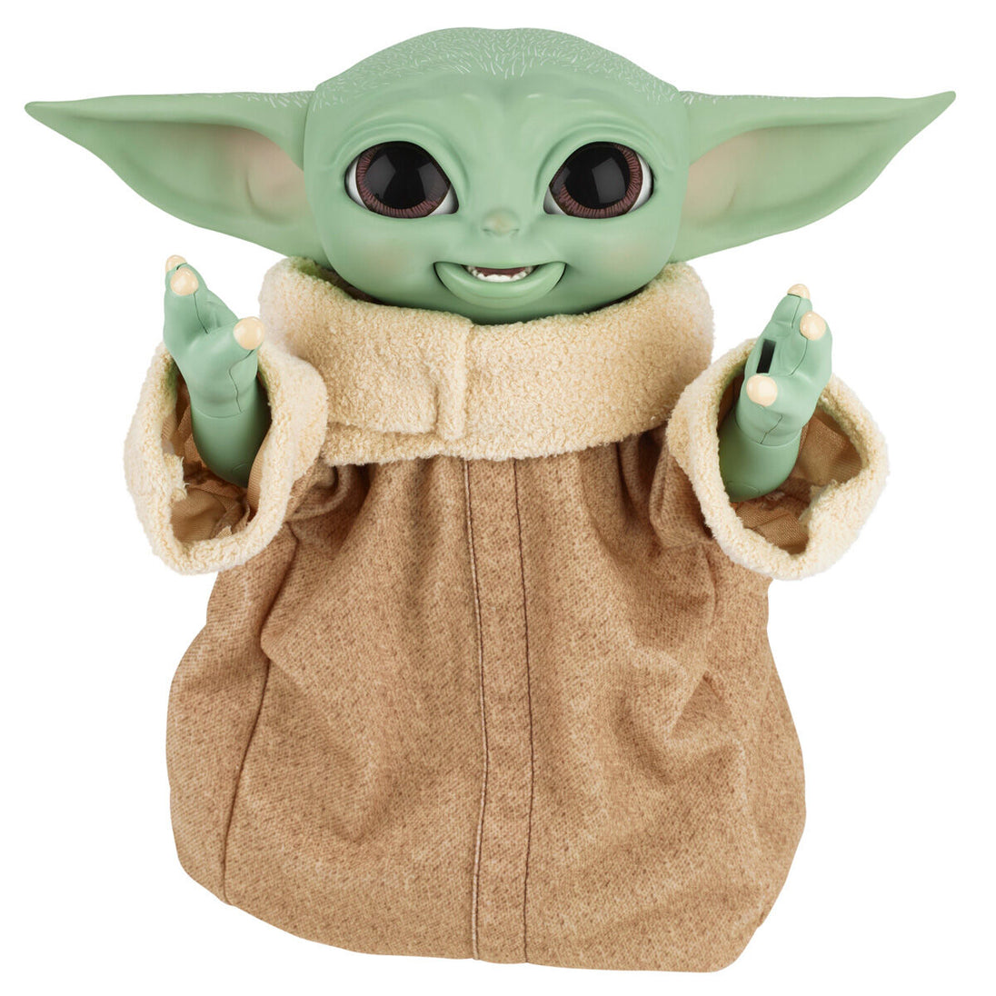 Figurine animatronique Baby Yoda The Child vue de face avec détails réalistes