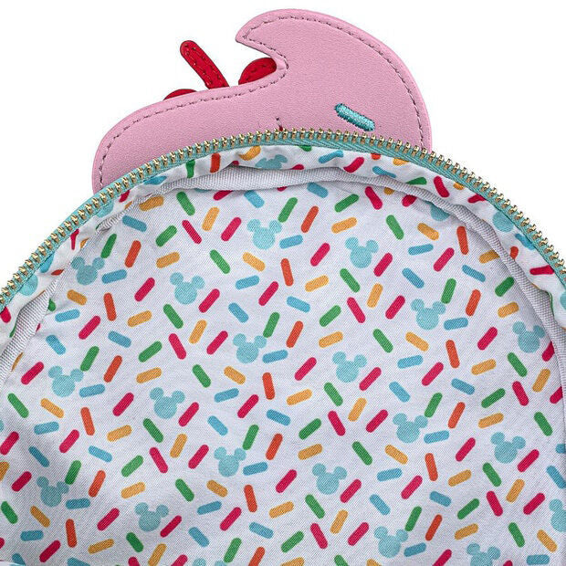 Sac à dos Loungefly Disney avec Mickey et Minnie dégustant une glace, vue de face
