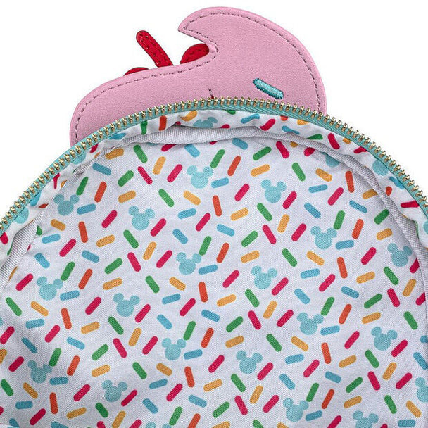 Sac à dos Loungefly Disney avec Mickey et Minnie dégustant une glace, vue de face