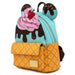 Profil du sac à dos Loungefly Disney montrant les dimensions compactes 22,5x25x10cm