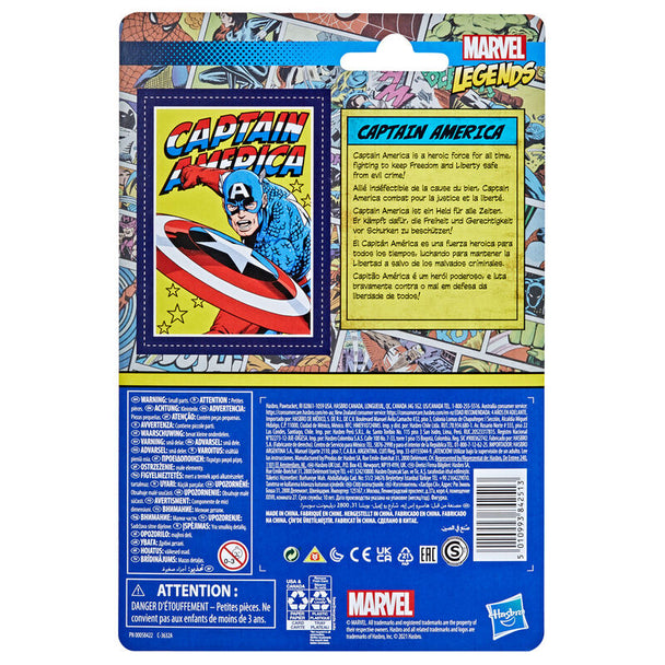 Figurine Marvel Captain America rétro 9,5 cm vue de face avec bouclier