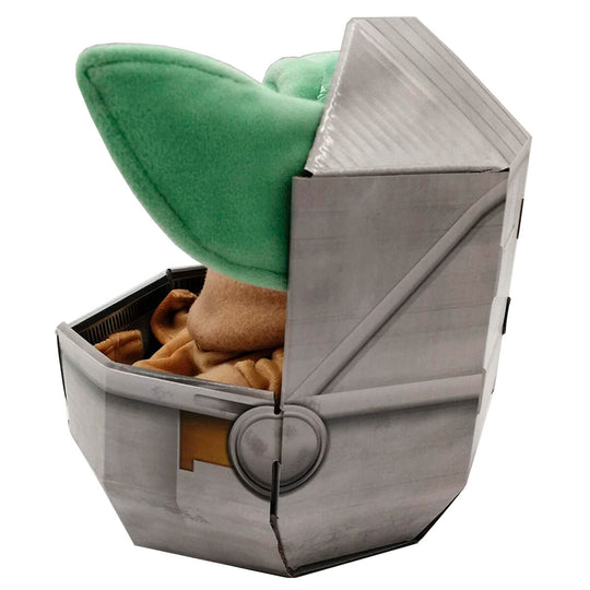 Présentation de la peluche Baby Yoda avec ses accessoires officiels SIMBA pour fans Star Wars