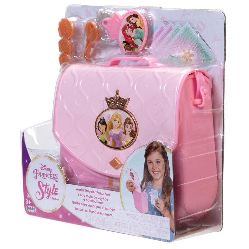 Vue d'ensemble du set sac à main Disney Princess World Traveler avec accessoires inclus