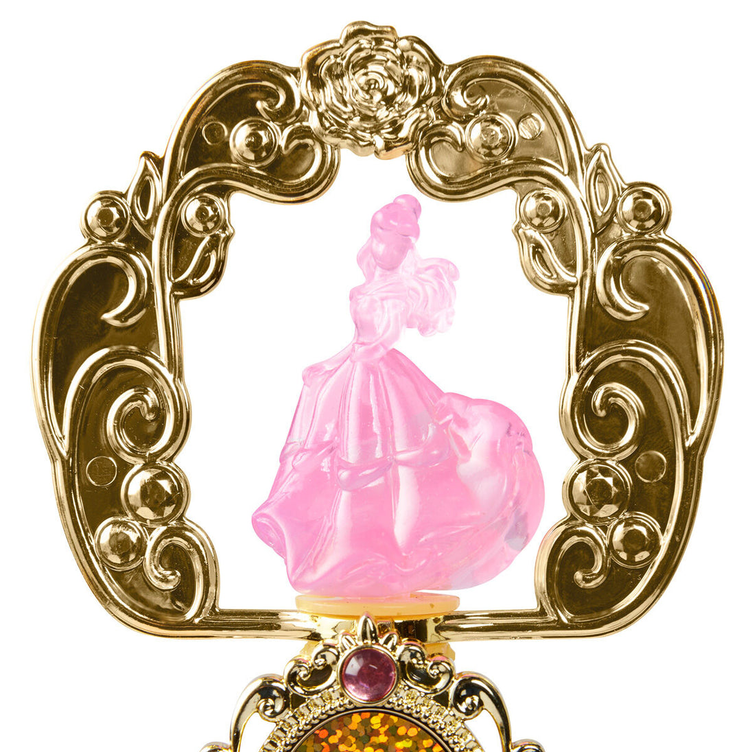 Figurine Disney avec coiffure soignée et robe à volants colorés