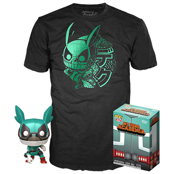 Figurine FUNKO POP exclusive Deku avec casque et T-shirt My Hero Academia taille M, édition spéciale américaine