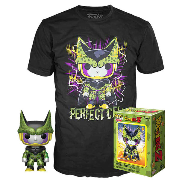 Set exclusif FUNKO Dragon Ball Z avec T-shirt Perfect Cell et figurine POP en édition spéciale américaine.