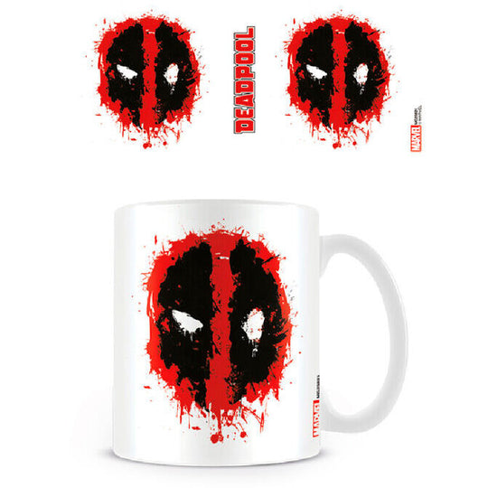 Mug Marvel Deadpool Splat de couleur rouge avec logo Deadpool éclaboussé, capacité 315ml, design signé PYRAMID.