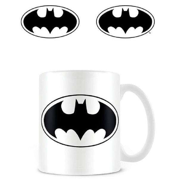 Mug DC Comics avec logo Batman en noir et jaune, capacité 315ml, idéal pour boissons chaudes.