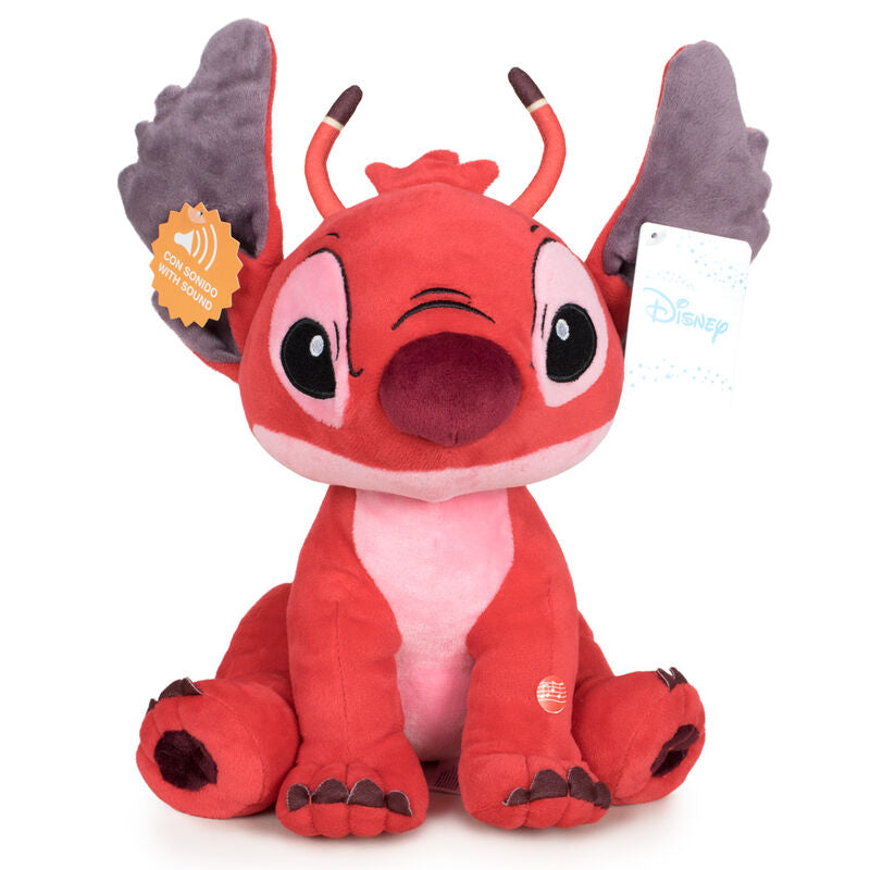 Peluche Disney Leroy Stitch de 20cm en tissu doux, vue de face avec détails colorés et qualité PLAY BY PLAY.