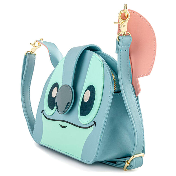 Détail du motif Stitch brodé sur le sac Loungefly Disney
