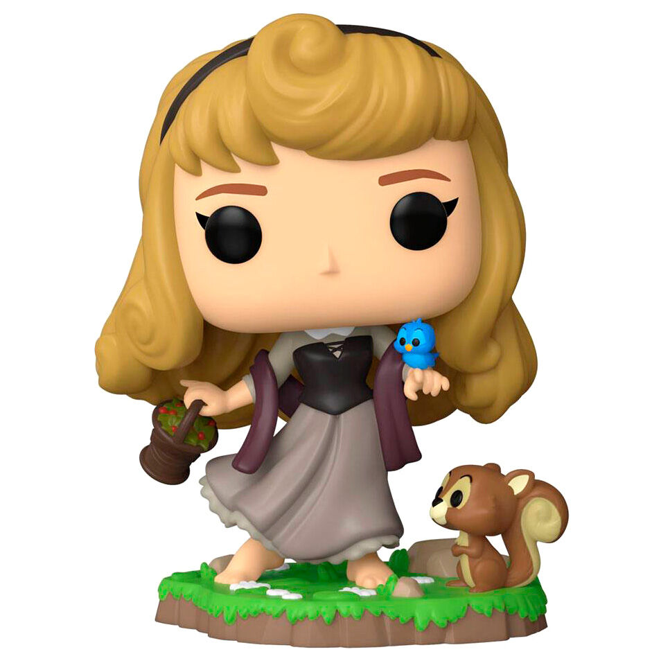 Vue rapprochée de la figurine Disney Aurore Funko POP avec détails précis et couleurs vives