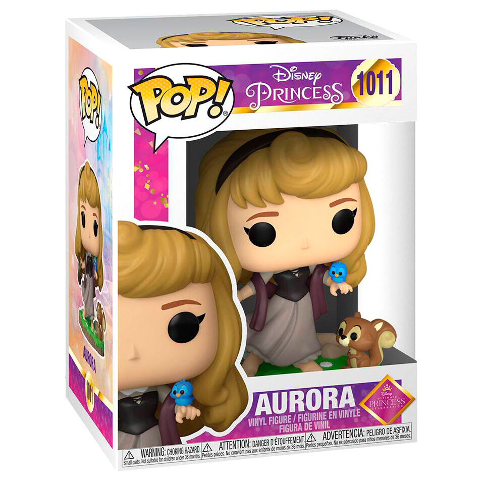 Packaging officiel Funko POP de la princesse Aurore avec logo Disney et design attractif