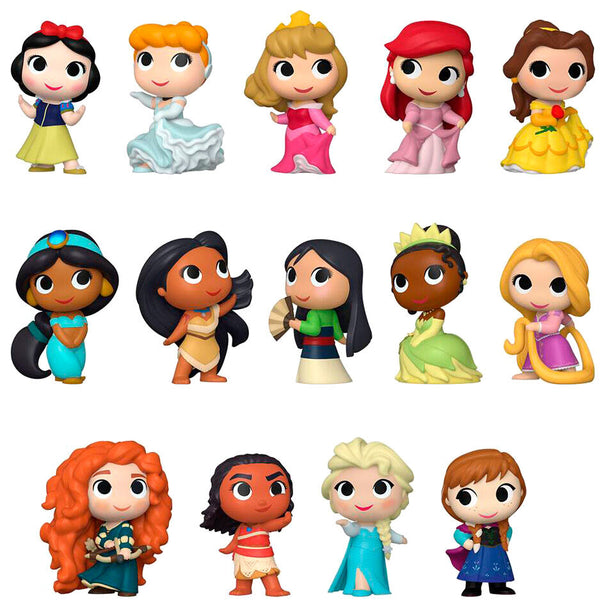Boîte Funko Mystery Minis Disney Ultimate Princess fermée avec illustrations des princesses Disney et logo Funko visible sur l'emballage.