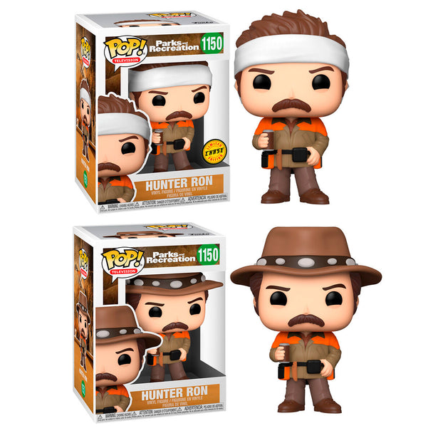Figurine Funko POP Ron Hunter de Parks and Rec en vinyle 9cm dans sa boîte vitrine transparente