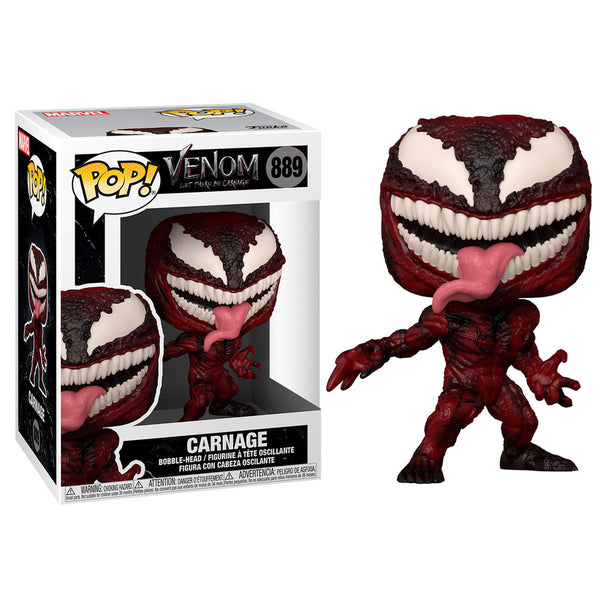 Figurine Funko POP Venom 2 Carnage en vinyl de 9cm avec détails précis du personnage Marvel