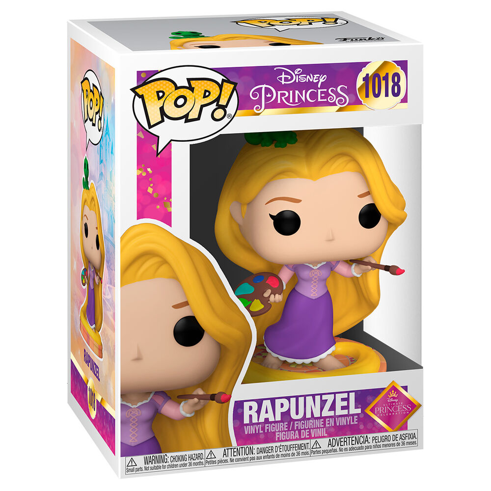 Boîte vitrine Funko POP présentant la figurine Rapunzel Disney Ultimate Princess de face