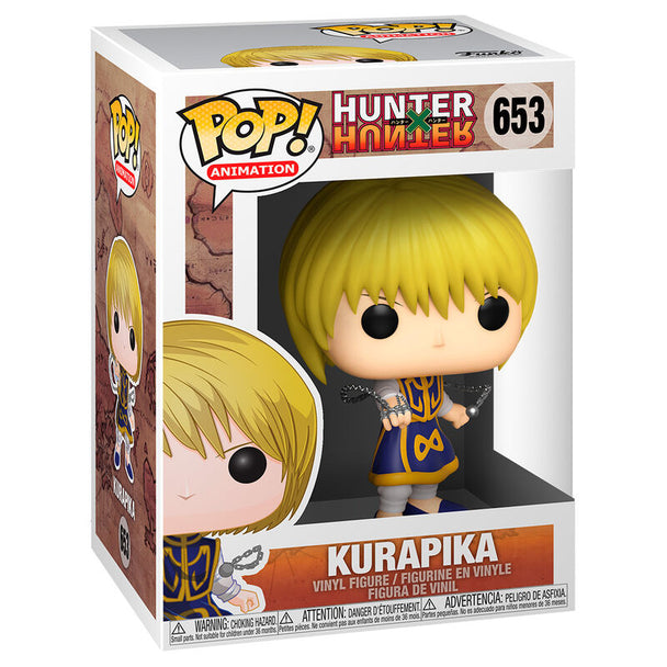 Vue de face de la figurine Kurapika Funko POP avec ses détails de costume et expression fidèle