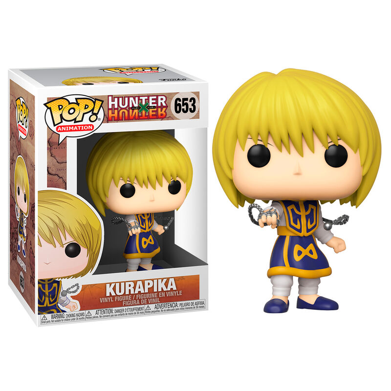 Emballage fenêtre de la figurine Kurapika Hunter x Hunter Funko POP montrant le produit complet