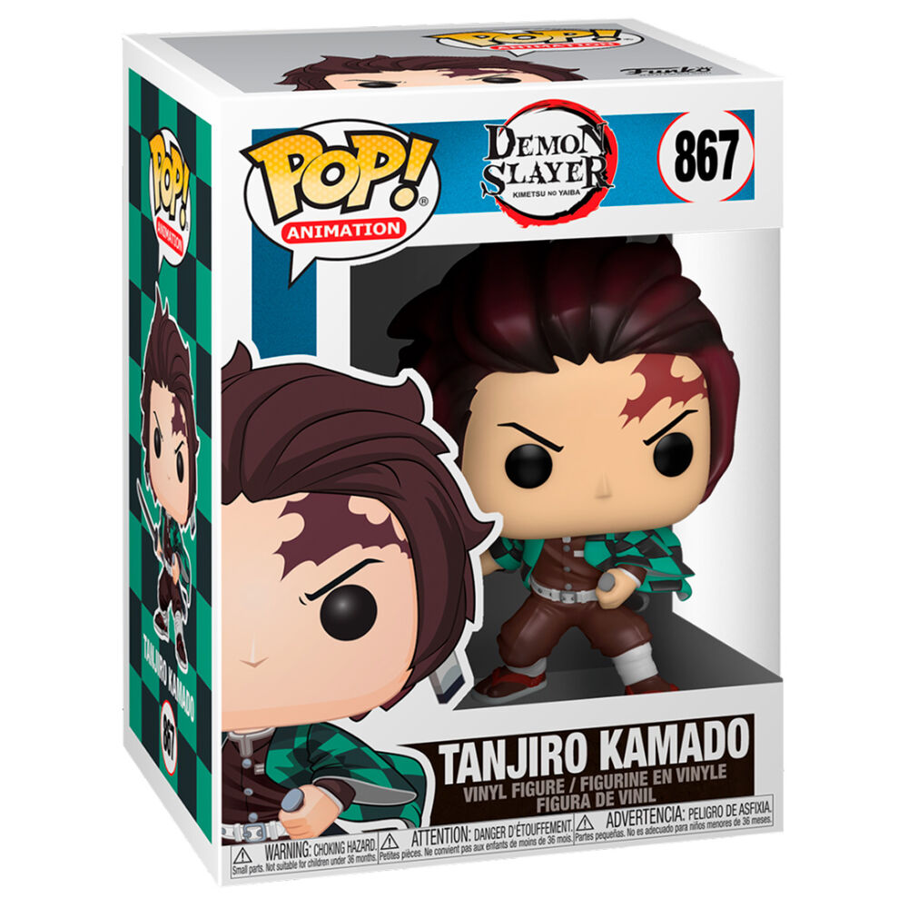 Vue de profil de la figurine Funko POP Tanjiro Kamado Demon Slayer montrant son kimono traditionnel et épée