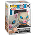 Vue latérale de la figurine Funko POP Inosuke Hashibira Demon Slayer dans sa boîte collector