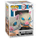 Vue latérale de la figurine Funko POP Inosuke Hashibira Demon Slayer dans sa boîte collector
