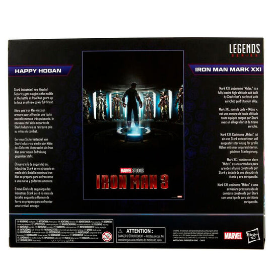 Présentation des accessoires fournis avec les figurines Happy Hogan et Iron Man Mark XXI