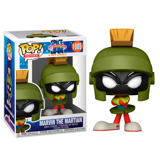 Figurine Funko POP Marvin the Martian de 9 cm dans sa boîte vitrine Space Jam 2 vue de face