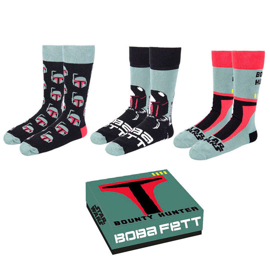 Pack de 3 chaussettes Star Wars CERDÁ en tailles 36-41, motifs officiels et composition coton-polyamide-élastan.