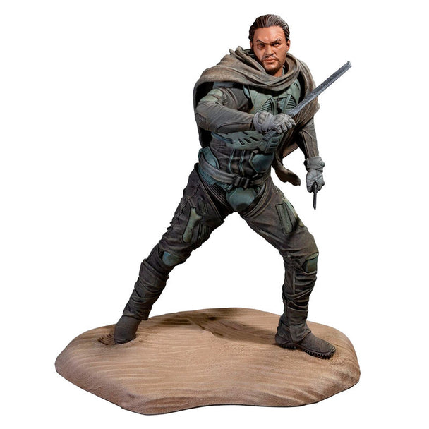 Statue Duncan Idaho de Dune de 23,5 cm par DARK HORSE, figurine détaillée en position dynamique.