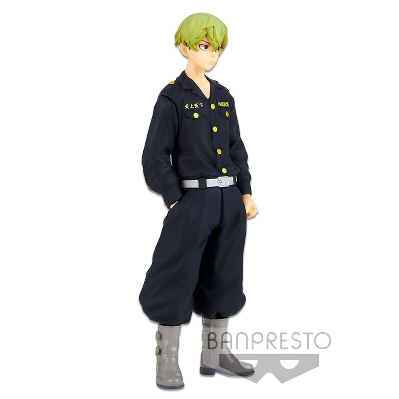 Photo de la base et signature BANPRESTO sous la figurine Chifuyu Matsuno Tokyo Revengers 16cm
