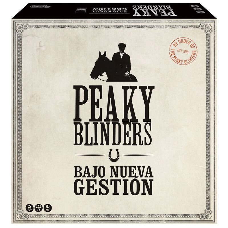 Plateau de jeu Peaky Blinders en espagnol avec illustrations détaillées et éléments de jeu colorés