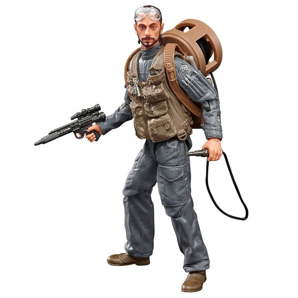 Vue rapprochée de la figurine HASBRO Bodhi Rook Star Wars Rogue One montrant les multiples points d'articulation