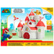 Vue d'ensemble du playset Château Royaume Champignon Super Mario avec ses 16 pièces colorées
