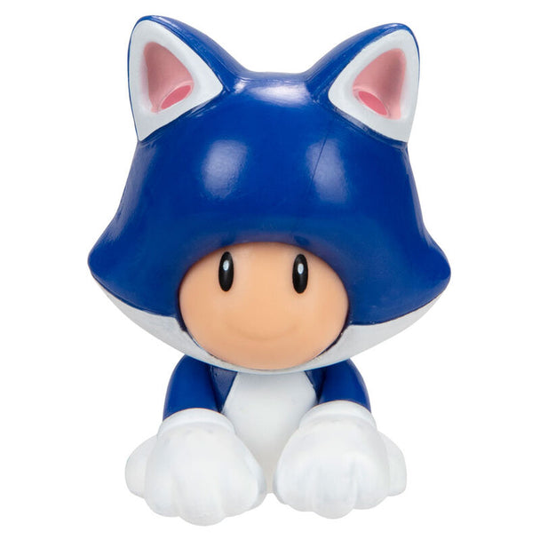 Profil gauche de la figurine articulée Cat Toad de JAKKS PACIFIC montrant les 4 points d'articulation