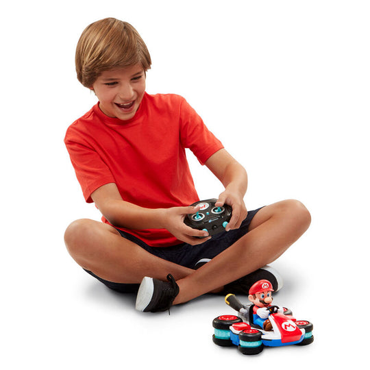 Packaging officiel JAKKS PACIFIC de la voiture radiocommandée Mario Kart Mini avec illustrations