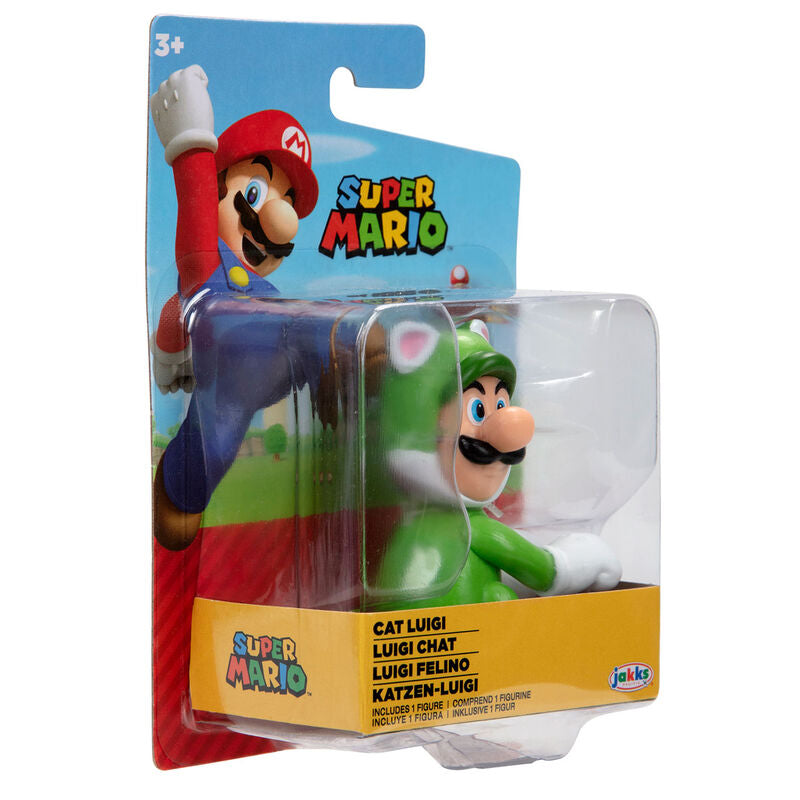 Image de la boîte d'origine JAKKS PACIFIC contenant la figurine Cat Luigi Super Mario