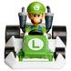Figurine Wario 6cm souriante sur kart jaune avec motifs violets