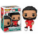 Figurine Funko POP Mohamed Salah en tenue rouge Liverpool, vue de face avec détails précis