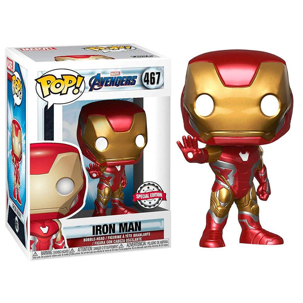 Figurine Funko POP Iron Man Avengers Endgame exclusive en vinyle de 9 cm dans sa boîte fenêtre collector.