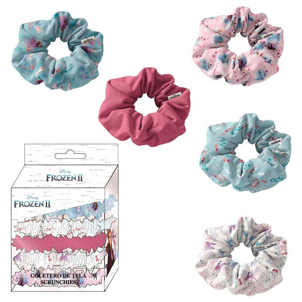 Lot de 5 élastiques à cheveux Disney Frozen 2 avec motifs colorés et personnages Elsa et Anna