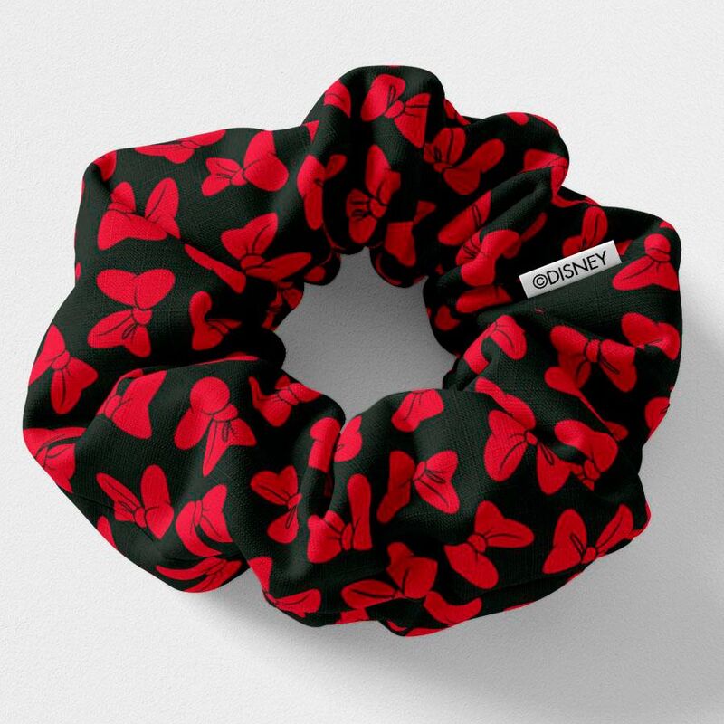 Élastique à cheveux noir avec motif Minnie stylisé et détails colorés