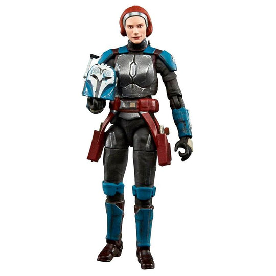 Détail du casque bleu et gris de la figurine Bo-Katan Kryze The Mandalorian par HASBRO