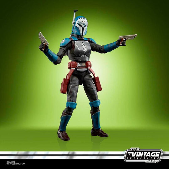 Vue de profil de la figurine Bo-Katan Kryze articulée de la série Star Wars The Mandalorian